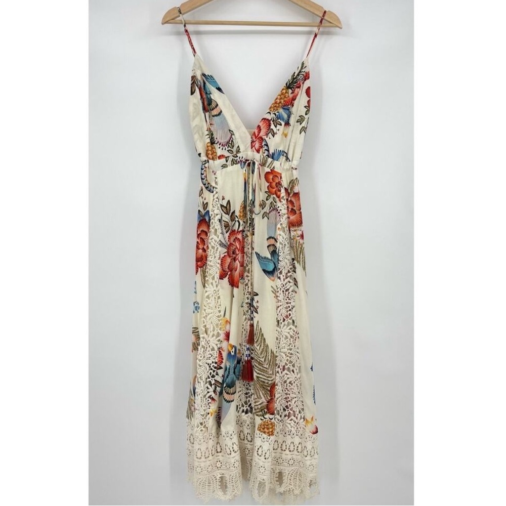 Farm Rio Floral Lace Trim Dress - Picture 3 of 12